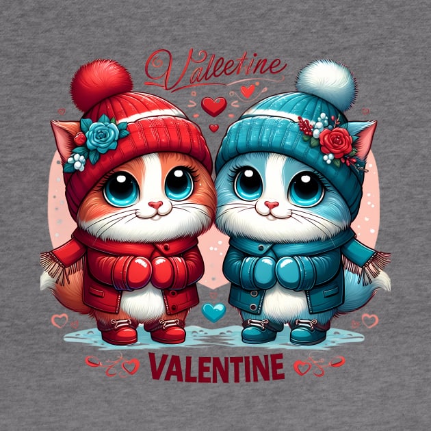 Adorable Couple Cats for Valentine's Day by HaMa-Cr0w